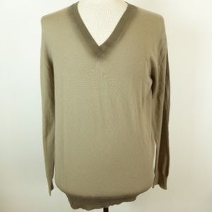 MARC JACOBS 100% CASHMERE tan brown ombre v neck SWEATER retro Italy L